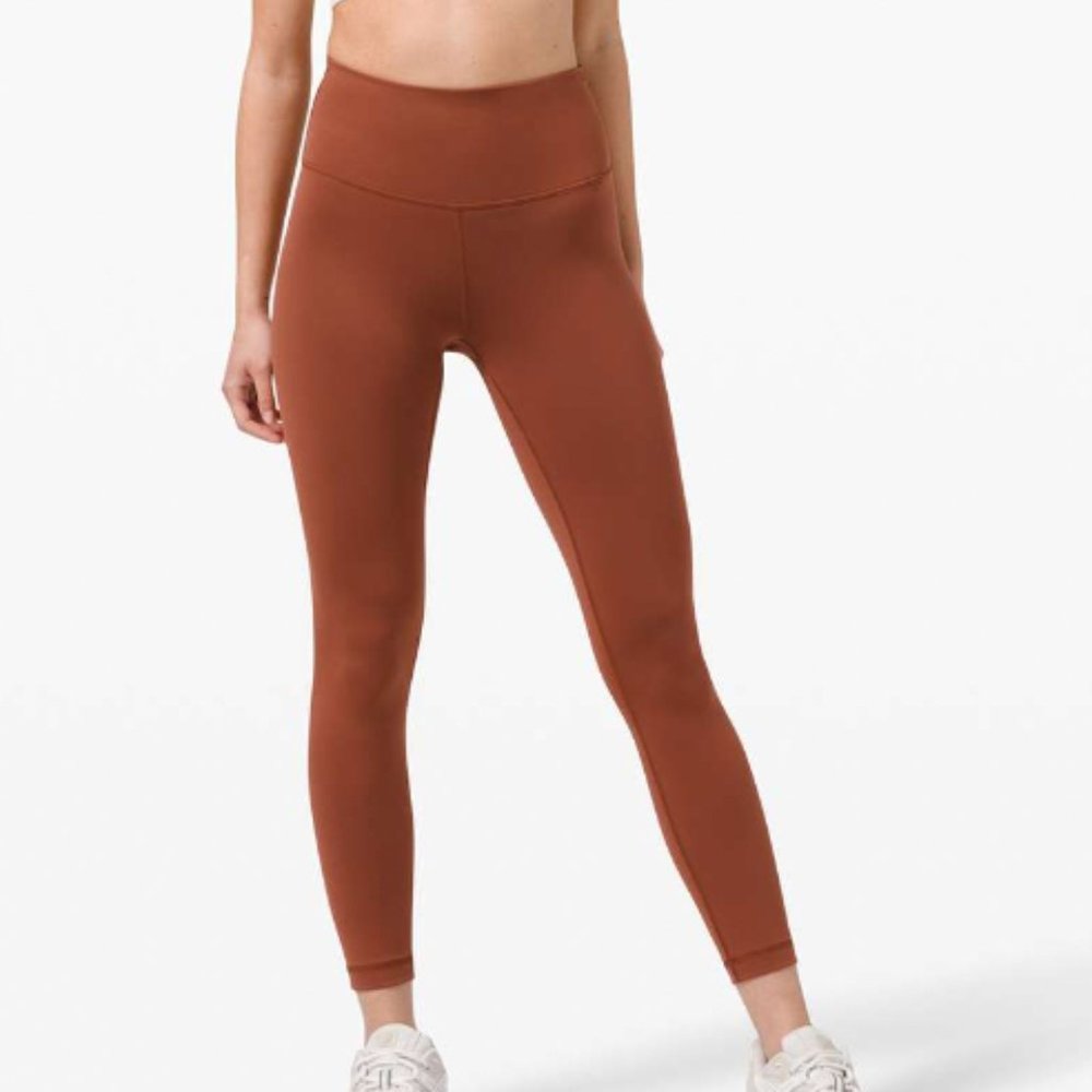 Lululemon Wunder Train High-Rise Tight 25" in Dark Terracotta
